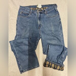 L.L. Bean Classic Fit Denim with Plaid Accents